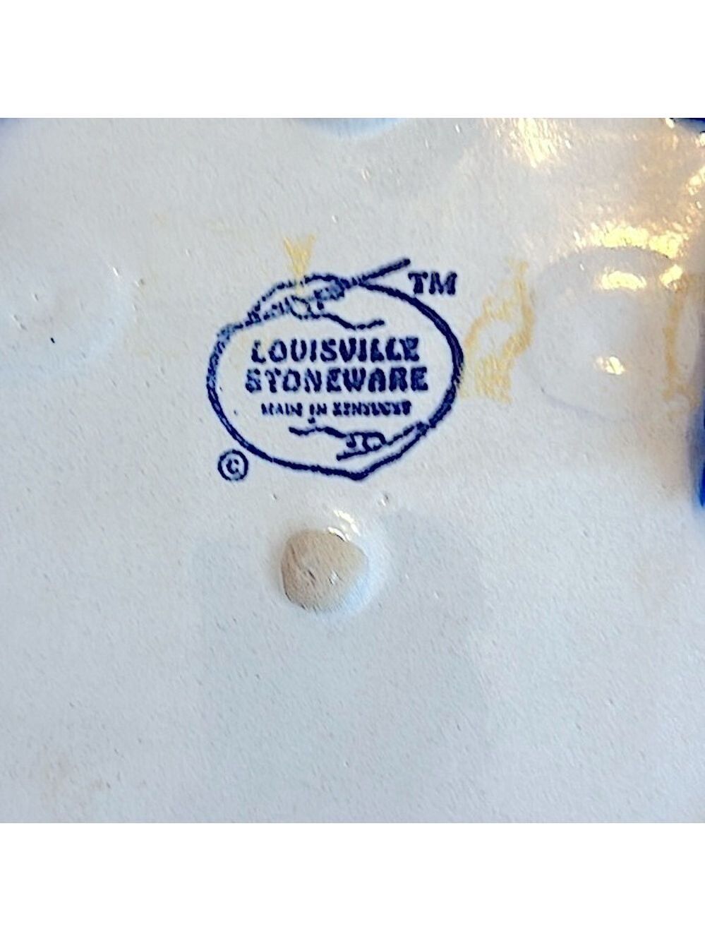 Louisville Stoneware Popular Welcome Bird Heart Cottage Blue 7 Vintage Excellent - Picture 6 of 8